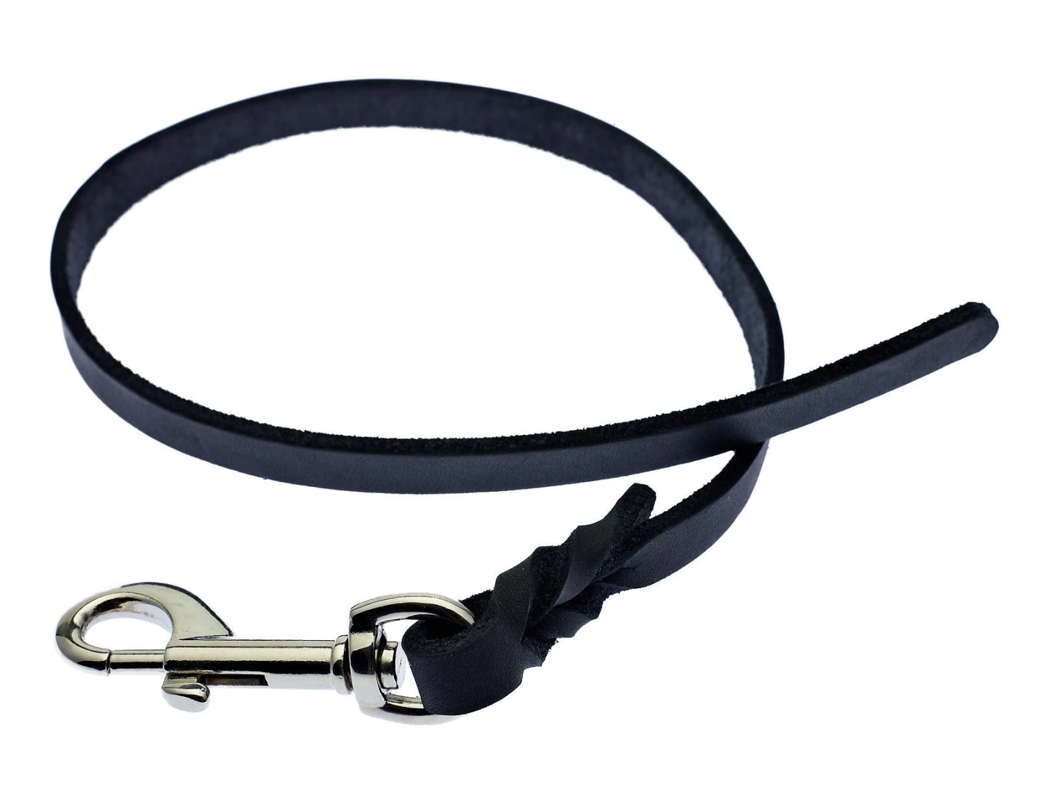 Kurzführer Leder Geflochten 10 Mm, 50 Cm Ohne Schlaufe, Schwarz 3 Kurzführer Leder Geflochten 10 Mm, 50 Cm Ohne Schlaufe, Schwarz