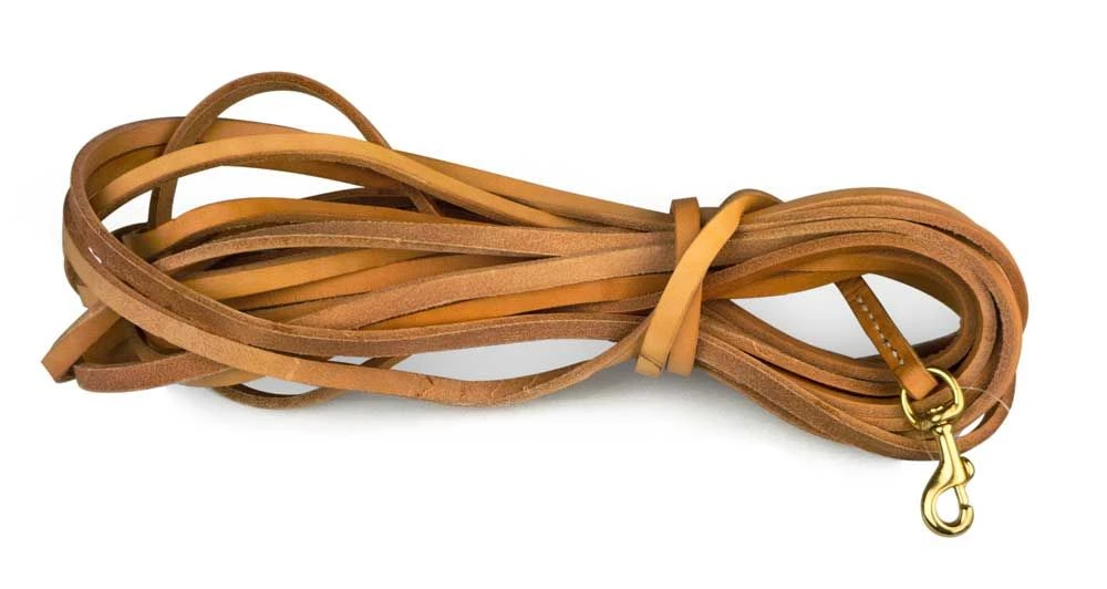 Lederleine Genäht 10 M, 8 Mm Mit Schlaufe, Beige 3 Lederleine Genäht 10 M, 8 Mm Mit Schlaufe, Beige