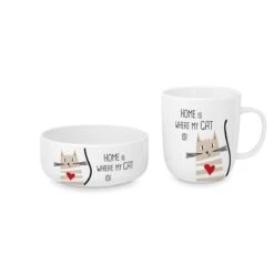 Home Cat Set Napf Und Tasse 450 Ml + 400 Ml