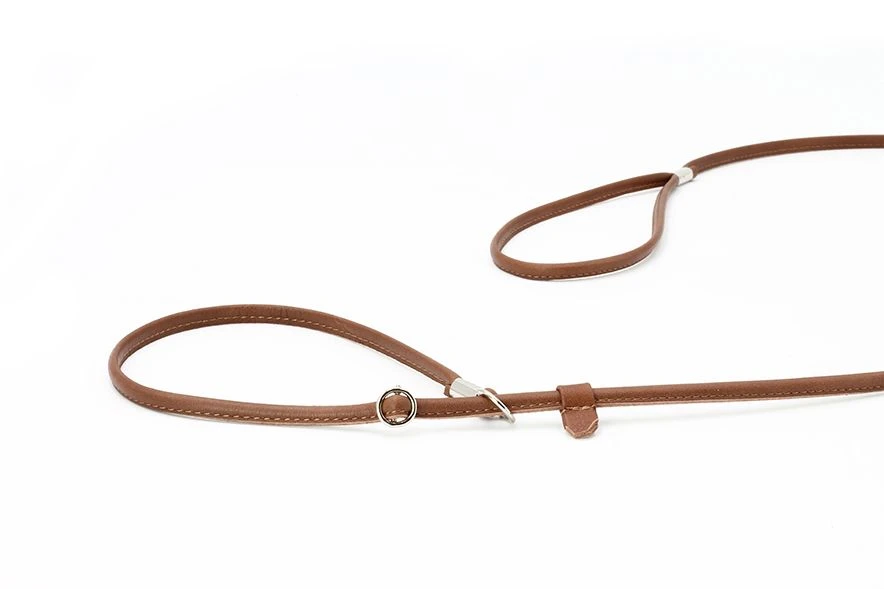 Maul Showleine Verstellbar Fein Cognac / Silber 3 Maul Showleine Verstellbar Fein Cognac / Silber