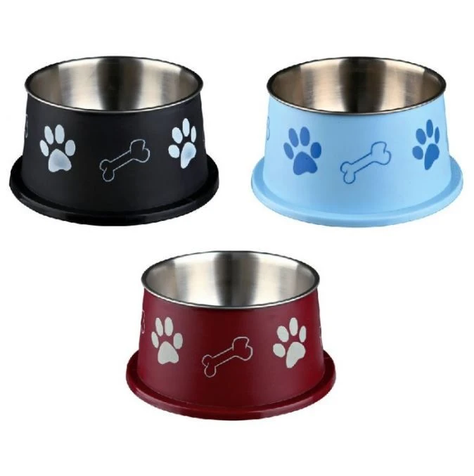 Langohr-Edelstahlnapf/Kunststoffmantel 0,9 L/ø 15 Cm; Farben Assortiert 3 Langohr-Edelstahlnapf/Kunststoffmantel 0,9 L/ø 15 Cm; Farben Assortiert