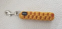 Bringsel Geflochten 9cm Warmgelb Mit Splintring Und Karabiner