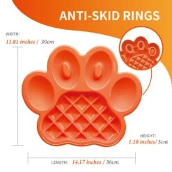 Pet Dream House PAW Slow Feeder Orange 36 X 30 X 3 Cm -Katzen Hundebedarf Geschäft pdhf001.3